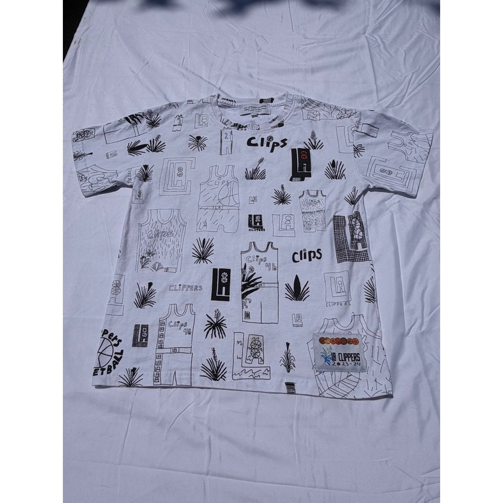 NBA LA Clippers City Edition 2023-24 Graphic T-Shirt White Kids Large L Fan Gear